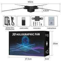 YSTER 3D 65cm Holographic Display 3D Hologram Fan HD LED Advertising Display