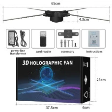 YSTER 3D 65cm Holographic Display 3D Hologram Fan HD LED Advertising Display YSTER 3D 65cm Holographic Display 3D Hologram Fan HD LED Advertising Display