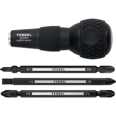 Vessel Screwdrivers Set of 3 bits JAPAN Ball Grip 220w-3 Magnetic DIY Pro Vessel 220w-3 